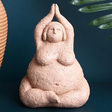 Толстая леди Скульптура Йога Орнамент Настольный Декор для йоги Смола Толстый стиль 01