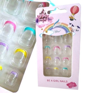 Paznokcie dla Dzieci samoprzylepne Tipsy Unicorn