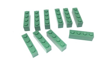 160b. Lego 3010 Sand Green 1x4 10szt cegła brick