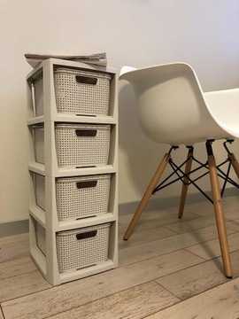 КНИЖНЫЙ ШКАФ, ШКАФ, СУНДУК, ПОЛКА С 4 КОРЗИНАМИ, РОТАН БРАНК