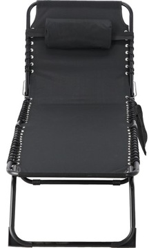 LEŻANKA OGRODOWA LEŻAK PLAŻOWY ŁÓŻKO SKŁADANE Z KIESZONKĄ 190x58x30cm