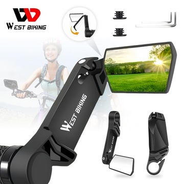 West biking Rogi rowerowe ze składanymi lusterkami 2szt