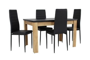 Zestaw do salonu 4 krzesła stół 80x120/160