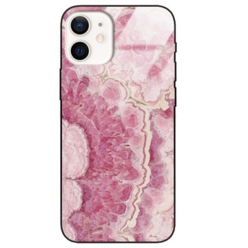 Etui Szklane Do IPHONE 12 MINI Pudrowy Róż Fiolet Pastelowe Kolory Wzory
