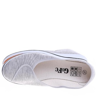 Szare damskie tenisówki slip on na niskim koturnie Buty z tkaniny 15891 38