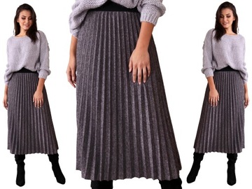 Modna PLISOWANA włoska SPÓDNICA midi KOLORY R527