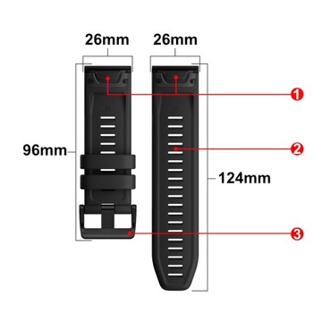 Силиконовый ремешок премиум-класса QuickFit 26 мм для GARMIN Fenix ​​6X 7X Tactix Epix 2
