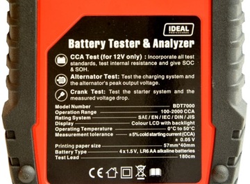 Tester z drukarką WET/EFB/GEL/AGM + walizka