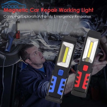 СВЕТОДИОДНАЯ ЛАМПА COB 3in1 ДЛЯ МАСТЕРСКИХ, АККУМУЛЯТОРНАЯ