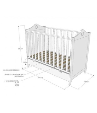 Детская кроватка 120х60 ГЛАМУР 2в1
