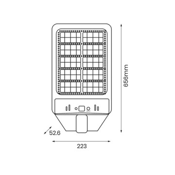 eLight Солнечный фонарь KERS LED 400W 6500K IP44 PIR DIM пульт дистанционного управления - черный