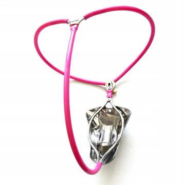 Stainless Steel Chastity Belt Silicone Belt M