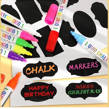 Маркеры жидкие меловые неоновые цвета 8 цветов.