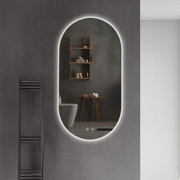 НАСТЕННОЕ ЗЕРКАЛО ДЛЯ ВАННОЙ ОВАЛЬНОЕ СО СВЕТОДИОДНОЙ ПОДСВЕТКОЙ EGJ 50x90 см