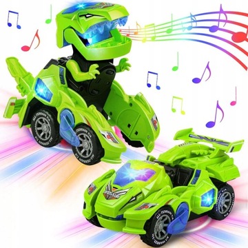 Dinozaur przekształca pojazdami LED Auto 2in1 Defo