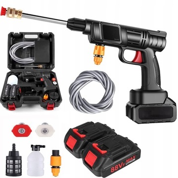 PISTOLET DO MYCIA SAMOCHODU AKUMULATOROWA MYJKA CIŚNIENIOWA 2*AKU