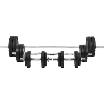 ZESTAW 98 KG komplet: sztangi hantle talerze gryfy