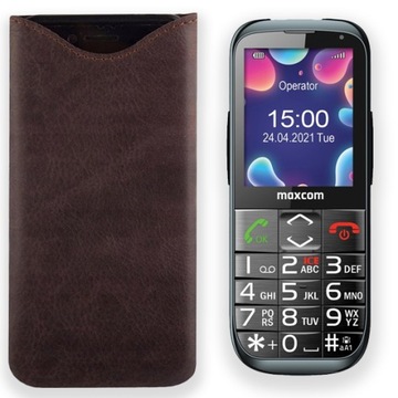 LEO ETUI CASE WSUWKA Z NATURALNEJ POLSKIEJ SKÓRY do MAXCOM MM724