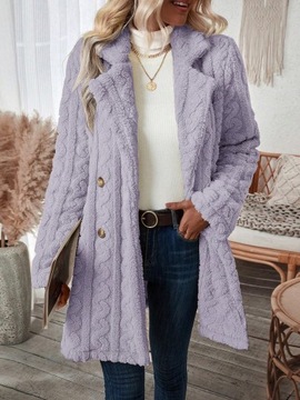 SHEIN fioletowy futerkowy płaszcz damski 44