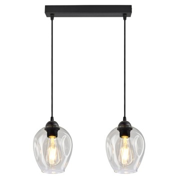 Lampa Wisząca Żyrandol Plafon 2 Klosze Transparent