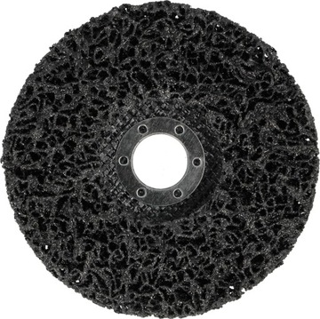 Абразивный диск для удаления ржавчины INOX METAL на флизелине черный волос 125