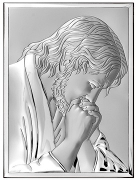 SREBRNY OBRAZEK JEZUS FRASOBLIWY ŚLUB CHRZEST GRAW