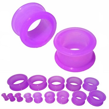Tunel Plug Do Uszu Silikonowy Fioletowy 16mm