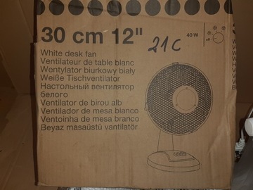 WENTYLATOR WIATRAK BIURKOWY STOJĄCY MAŁY 30cm-40W