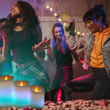 НАБОР ЦВЕТНЫХ ДИСТАНЦИОННЫХ СВЕЧЕЙ RGB LED