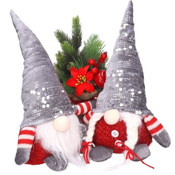 СЛОН, САНТА, ГНОМ, РОЖДЕСТВЕНСКИЙ ПОДАРОК, БОЛЬШОЙ, НАБОР 35см