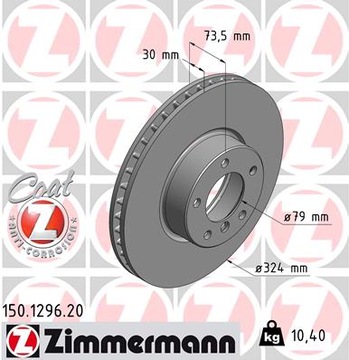 Tarcze hamulcowe ZIMMERMANN 150.1296.20