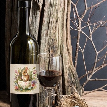 РОЖДЕСТВЕНСКИЕ НАКЛЕЙКИ ПАСХАЛЬНЫЙ ЗАЯЦ ДЛЯ БУТЫЛОК 9 ШТ.