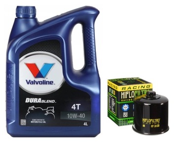 OLEJ MOTO VALVOLINE 10W40 DURABLEND 4L 4T + FILTR HF138RC nakrętka 17MM