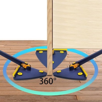 MOP OBROTOWY 360° PŁASKI TRÓJKĄTNY ŚCIĄGACZKA DO MYCIA PODŁÓG NIEBIESKI