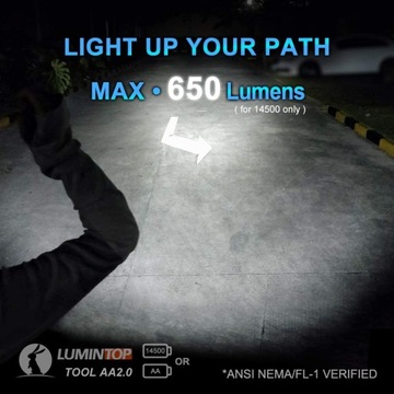 Tool AA latarka LED z akumulatorem 14500 , maa
