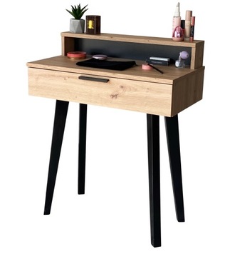 TOALETKA LENA PLUS DĄB ARTISAN NOGI CZARNE 75CM