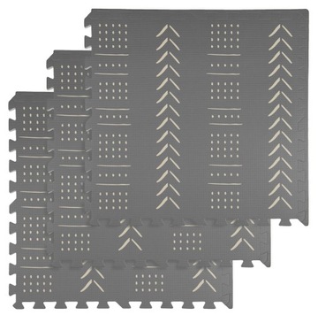 MATA PIANKOWA EDUKACYJNA DUŻE PUZZLE PIANKOWE GRUBE 180X6 3 SZT. WZÓR BOHO