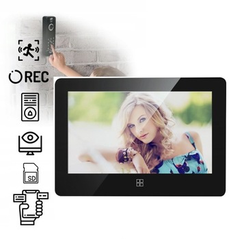 WIDEODOMOFON DOMOFON WiFi DOTYKOWY CZARNY DZWONEK BRAMA BRELOKI AUDIO TUYA