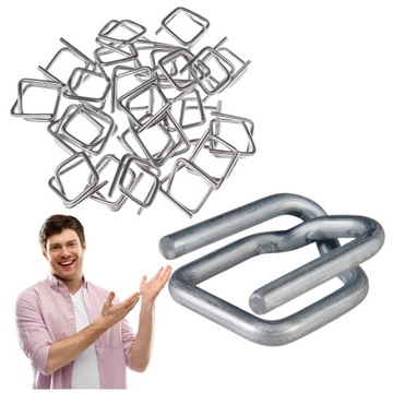 ZAPINKI DO TAŚMY PP 12 mm 13 mm Druciane HACZYKI Zestaw 500 sztuk