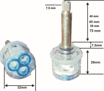 MIESZACZ GŁOWICA ZAWÓR PRZEŁĄCZNIK 3 FUNKCJE 32mm