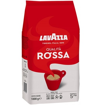 KAWA ZIARNISTA LAVAZZA QUALITA ROSSA ARABICA ROBUSTA CZERWONA DLA KOBIETY !