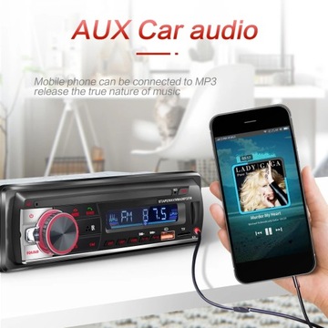 czarny styl Samochód 1DIN Radio Bluetooth EQ FM AUX TF USB MP3