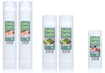 Фольга с накаткой для вакуумной упаковки NutriZein 15, 20, 28 см, всего 30 м