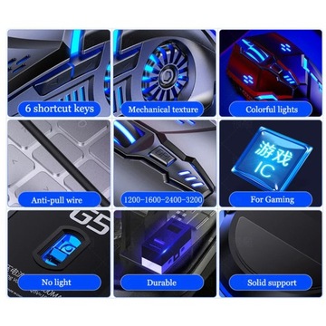 Лазерная мышь 3200 точек на дюйм для компьютерных геймеров, эргономичная игровая мышь
