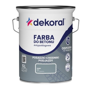 Dekoral Antypoślizgowa Farba do betonu szary 5l