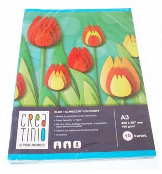 CREATINIO ЦВЕТНОЙ ШКОЛЬНЫЙ БЛОК А4 ТЕХНИЧЕСКИЙ БЛОК