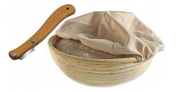KOSZYK RATTAN FORMA DO WYRASTANIA CHLEBA 23cm+ NÓŻ