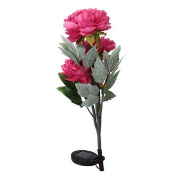 Solar Power LED 3 Heads Symulacja piwonii Rose
