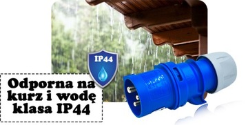 Вилка переносная 16А 3П 230В синяя IP44 SHARK