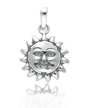 WISIOREK SREBRNY TALIZMAN AMULET SŁOŃCE SREBRO 925